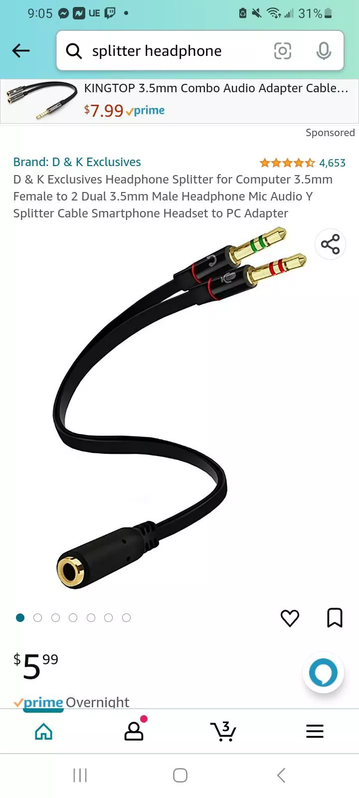 hi, I'm looking for a way to listen to my in game PS4 audio and also my laptops Spotify. I was thinking getting a kind of splitter in the first picture shown can work. something to plug my earbuds into, and two cords at the end to attach to my PS4 contr