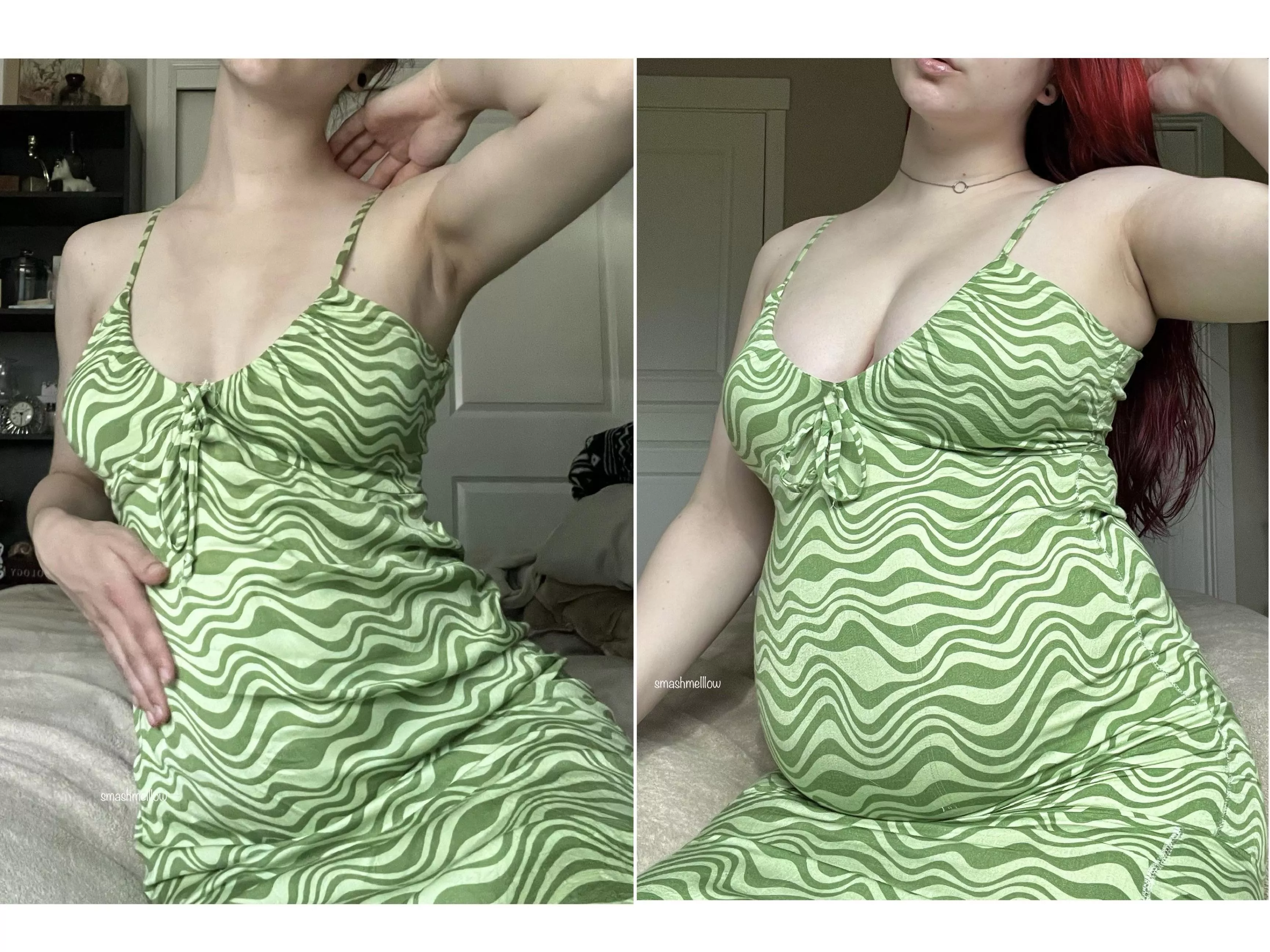 if I were pregnant, these would be like my 3 month vs 8 month pictures 😭🌱