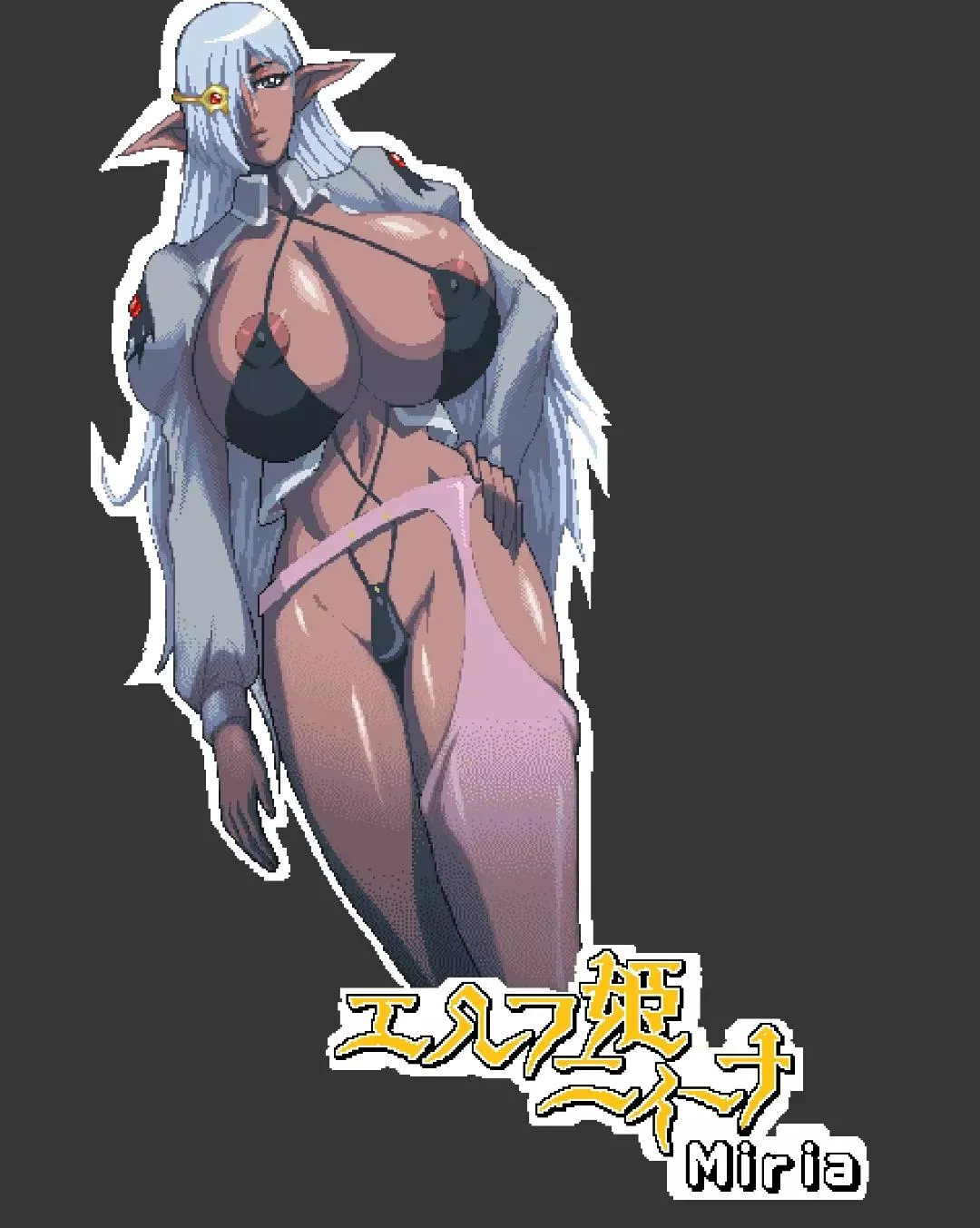 Miria - Elf Hime Nina DarkSkinned H-Waifu POLL Commissions - Open | DM🎁 Pixel Artist Game Dev and Erotic Arts Links👇 linktr.ee/emadart #pixelart #elf #art #nsfw #hentai #miria #elf #elfhimenina #darkskin #darkskinelf