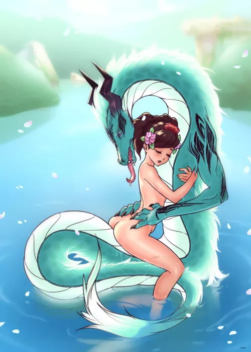 Momohime and a dragon (optionaltypo)