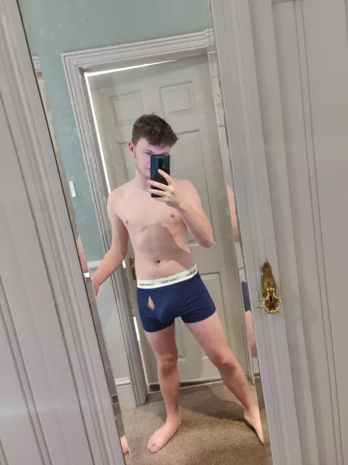 Tear in boxers = easy access