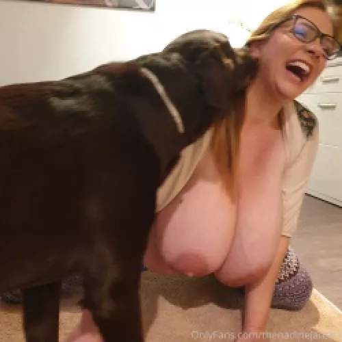 what men love most. dogs and boobs