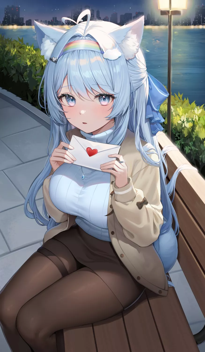 Catgirl with a love letter