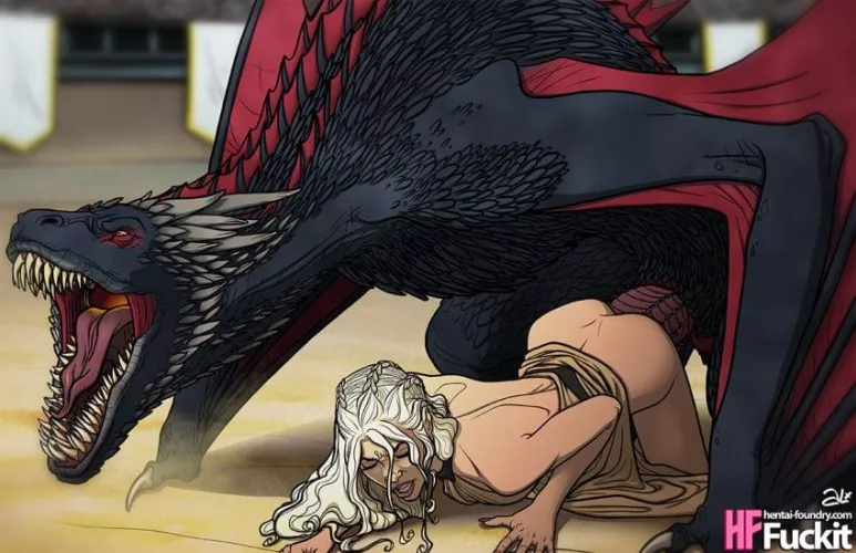 Daenerys getting a rough fuck from a dragon (alxfuckit)