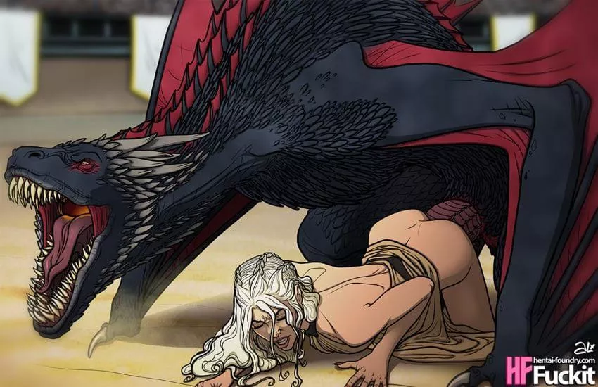 Daenerys getting a rough fuck from a dragon (alxfuckit)
