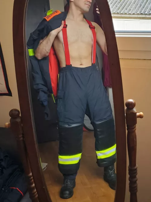 Firefighter ready to handle some pipes