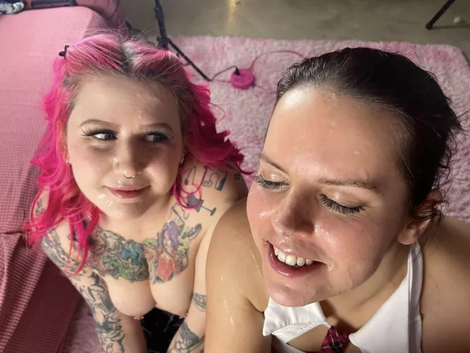 I can’t hide how happy I am after we both get a cumbath