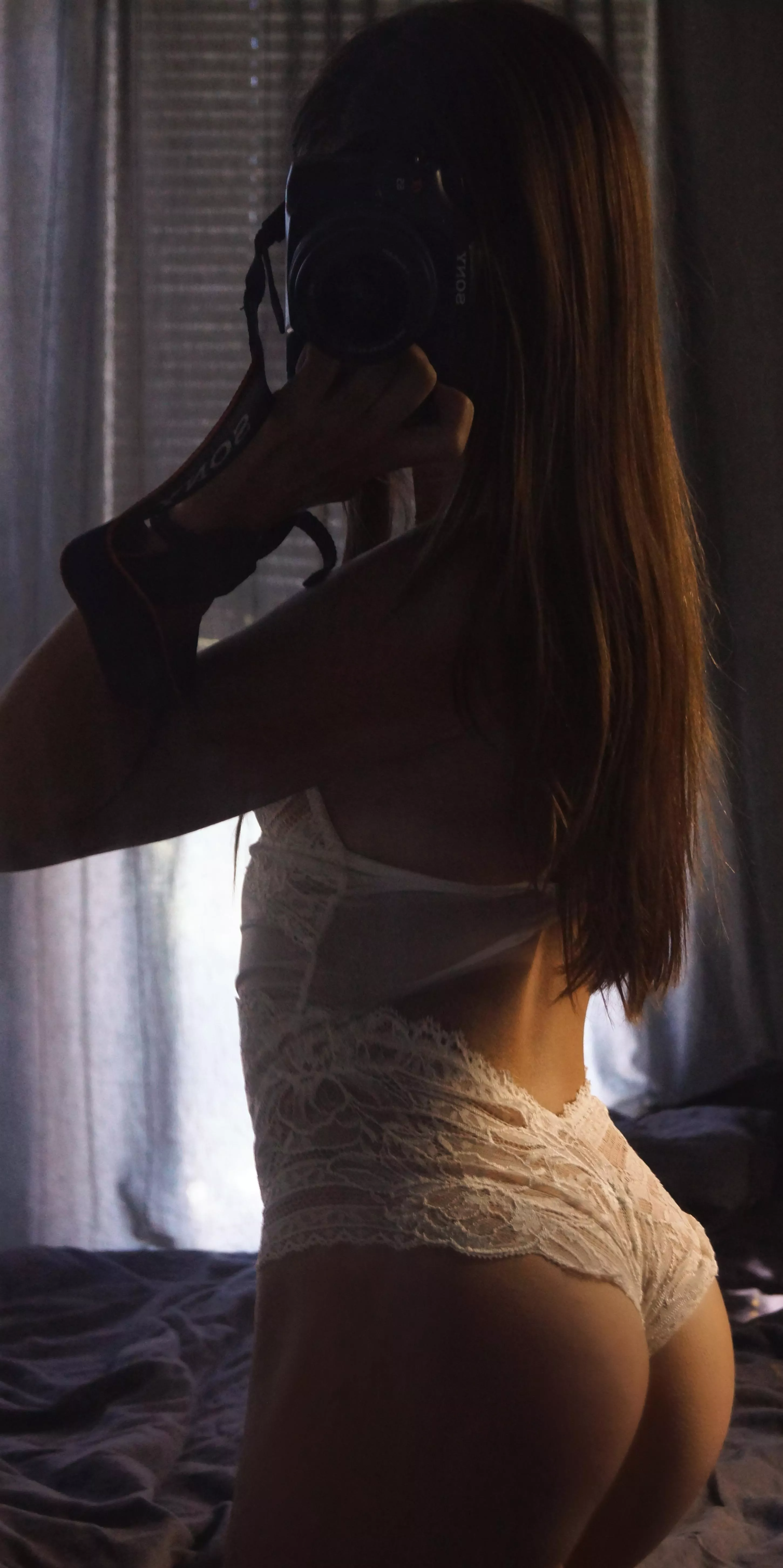 Lace one piece from behind