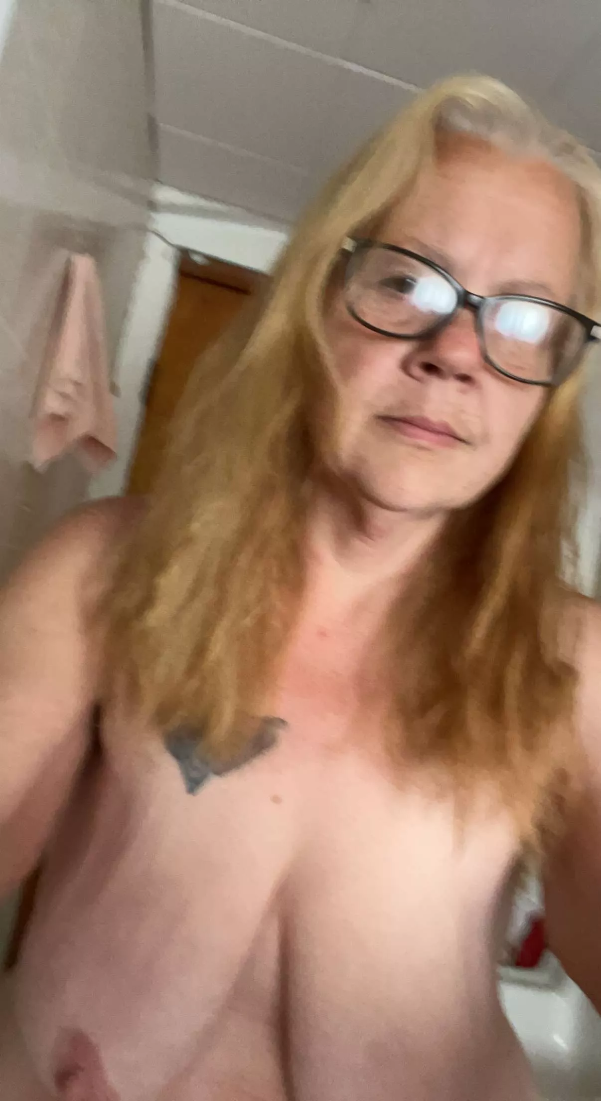 my 54 year old wife milf. insecure about her titties.