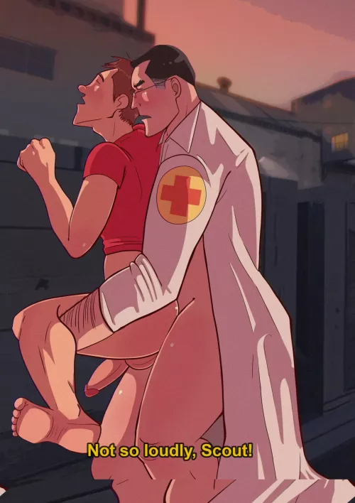 Team Erection 2 (Scout x Medic) (art by me)