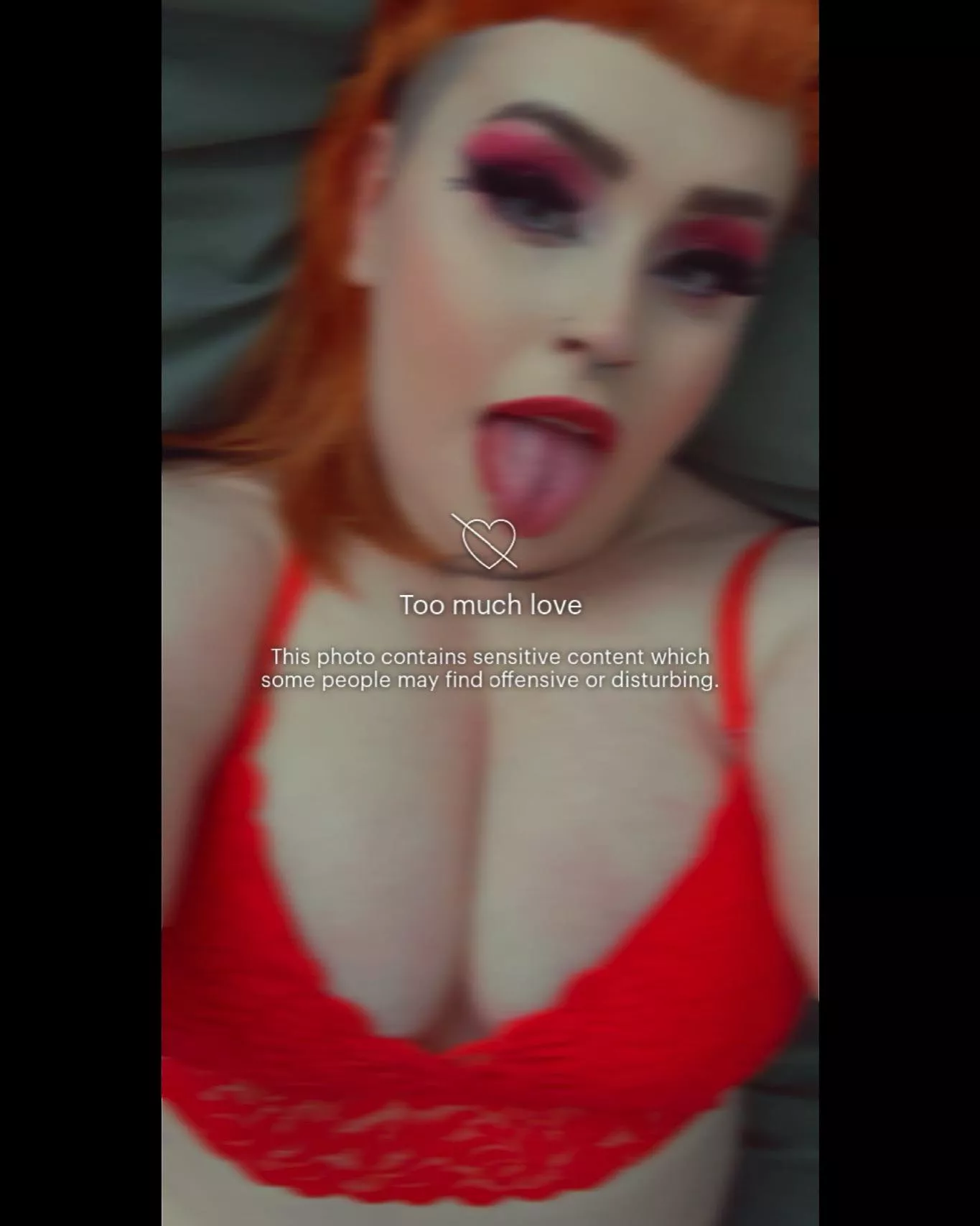 The red lipstick would look better all over your….😉