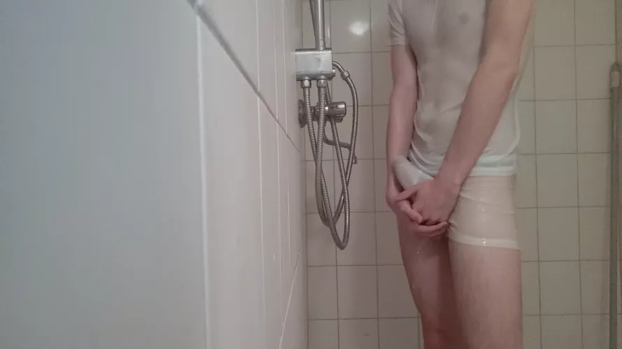 accidental boner in the community shower