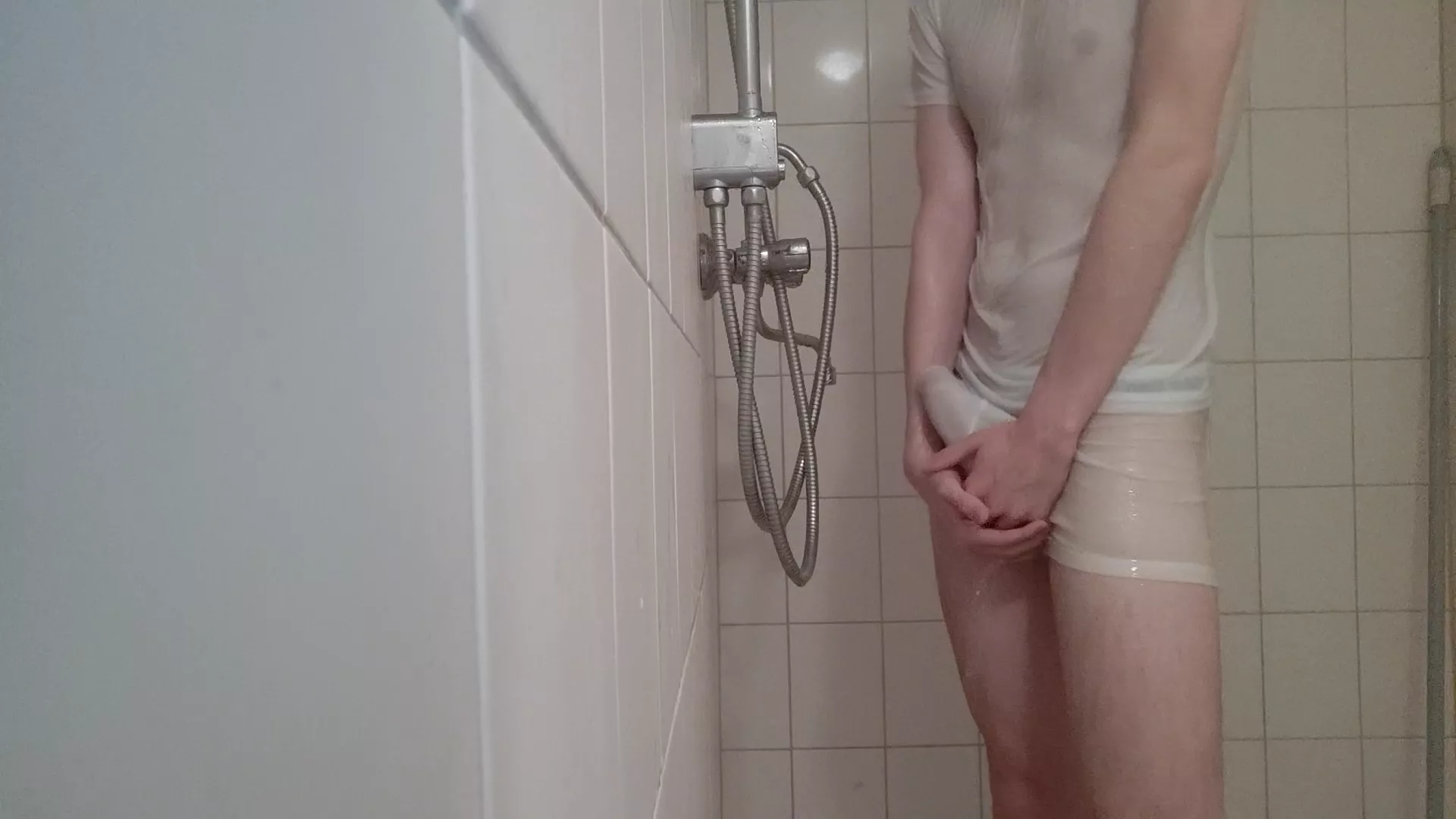 accidental boner in the community shower