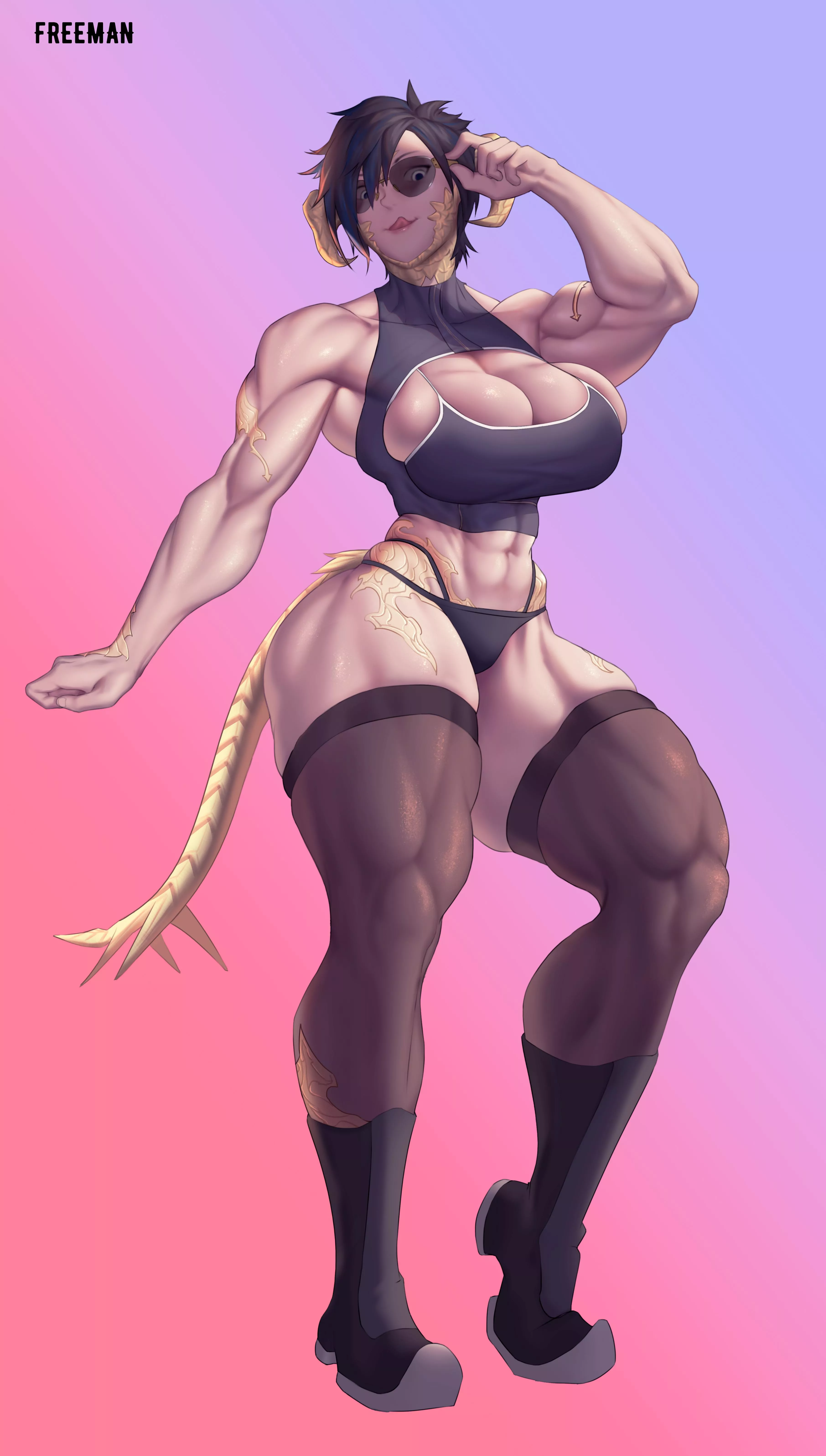 Au Ra (FFXIV) [Artist: Freeman]