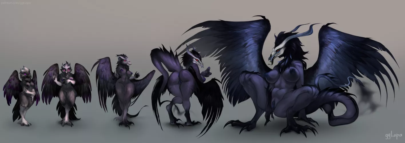 Demon Transformation [F owl -> F demon bird] (gglopa)