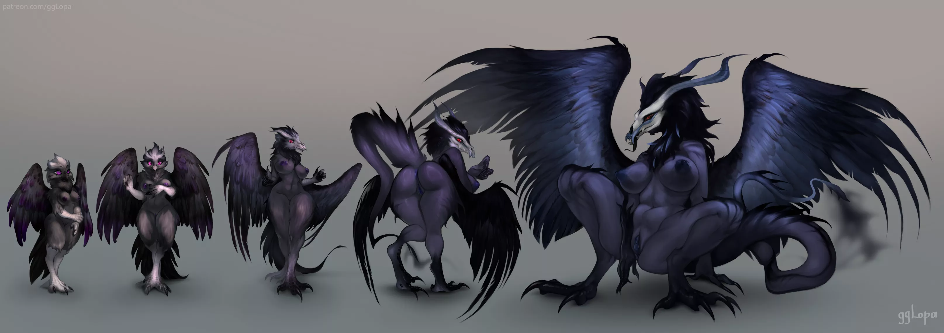 Demon Transformation [F owl -> F demon bird] (gglopa)