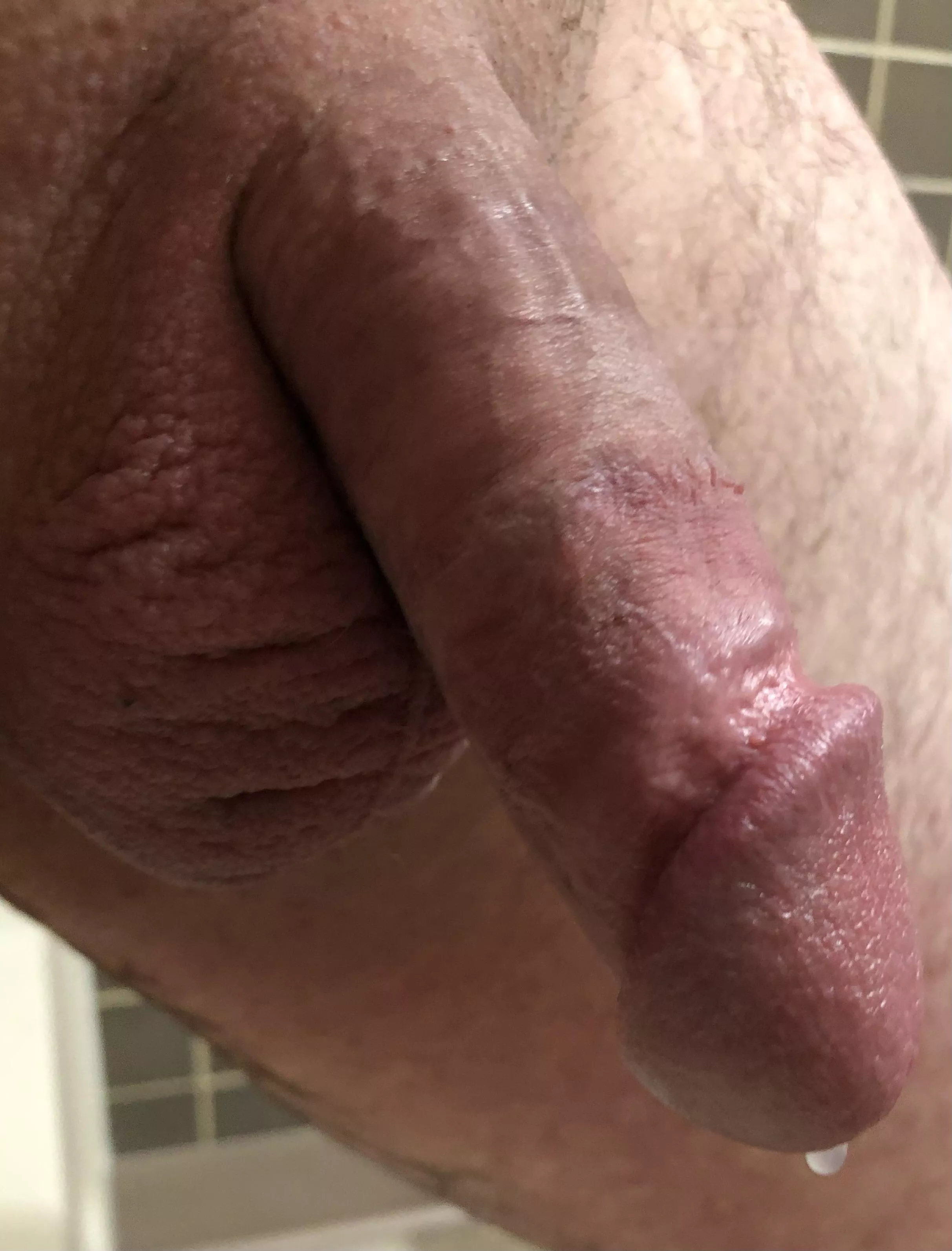 Halfway between soft and hard. Almost had to much fun teasing myself (as you can see from the drip ;) thoughts?