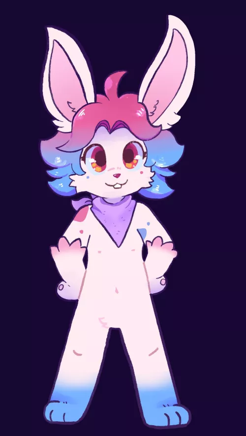 I made a new bunny sona! His name is Taffy 🐰
