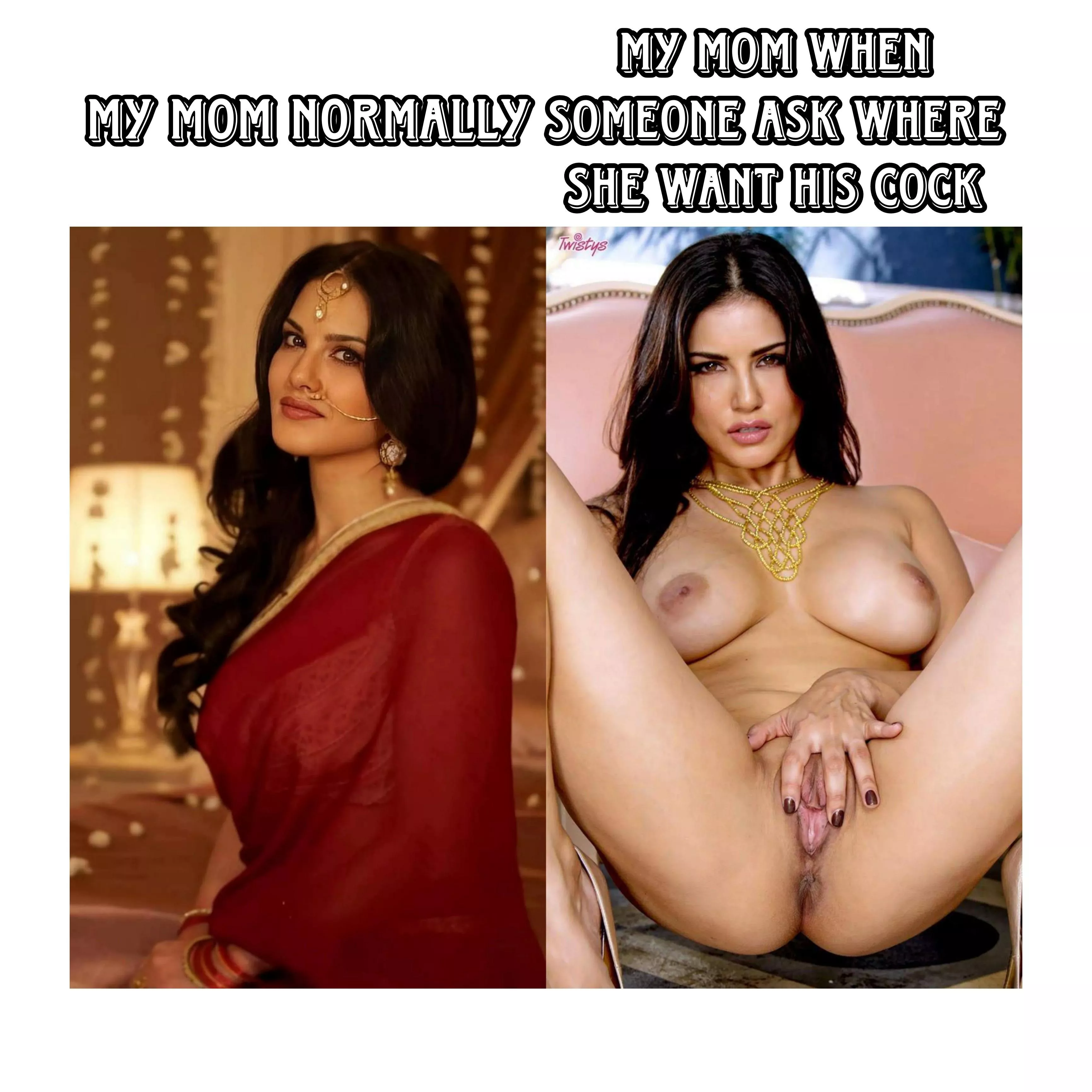 It goes deep inside my mom's pussy