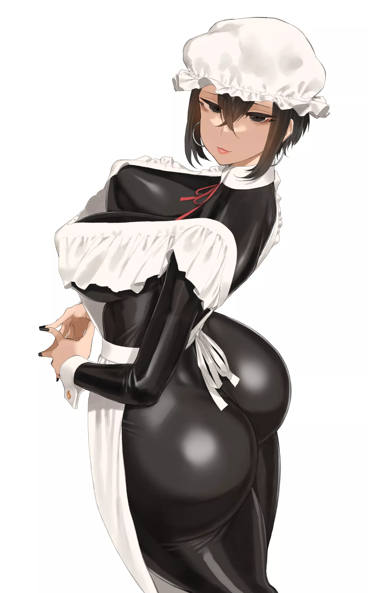 Maid with a fat ass and hoop earrings (Throtem) [Original]