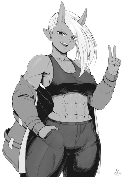 Muscular demon girl [Artist: SpeedL00ver]