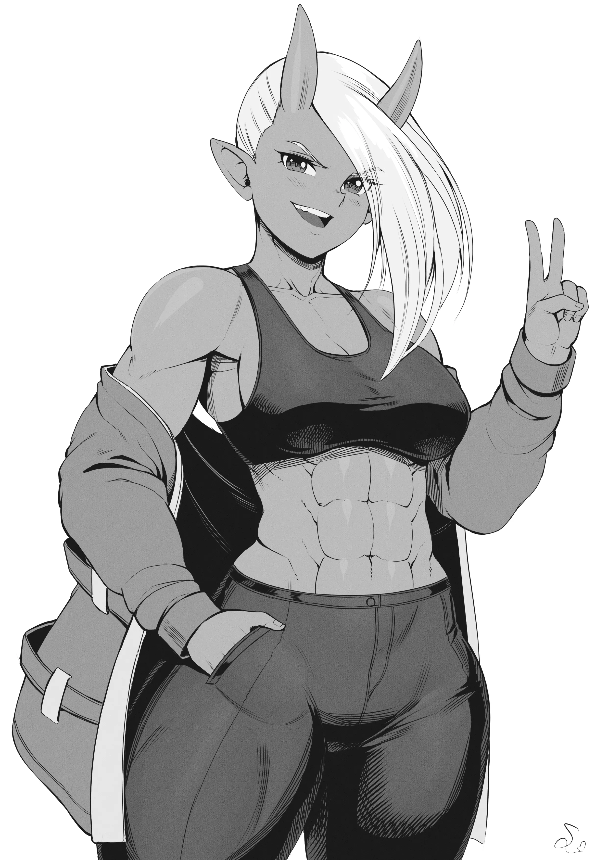 Muscular demon girl [Artist: SpeedL00ver]