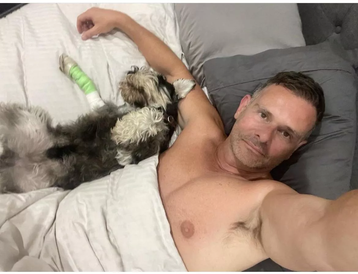 My dog just had surgery to remove a grass seed. Now we’re resting together. My dog just had surgery to remove a grass seed. Now we’re resting together.