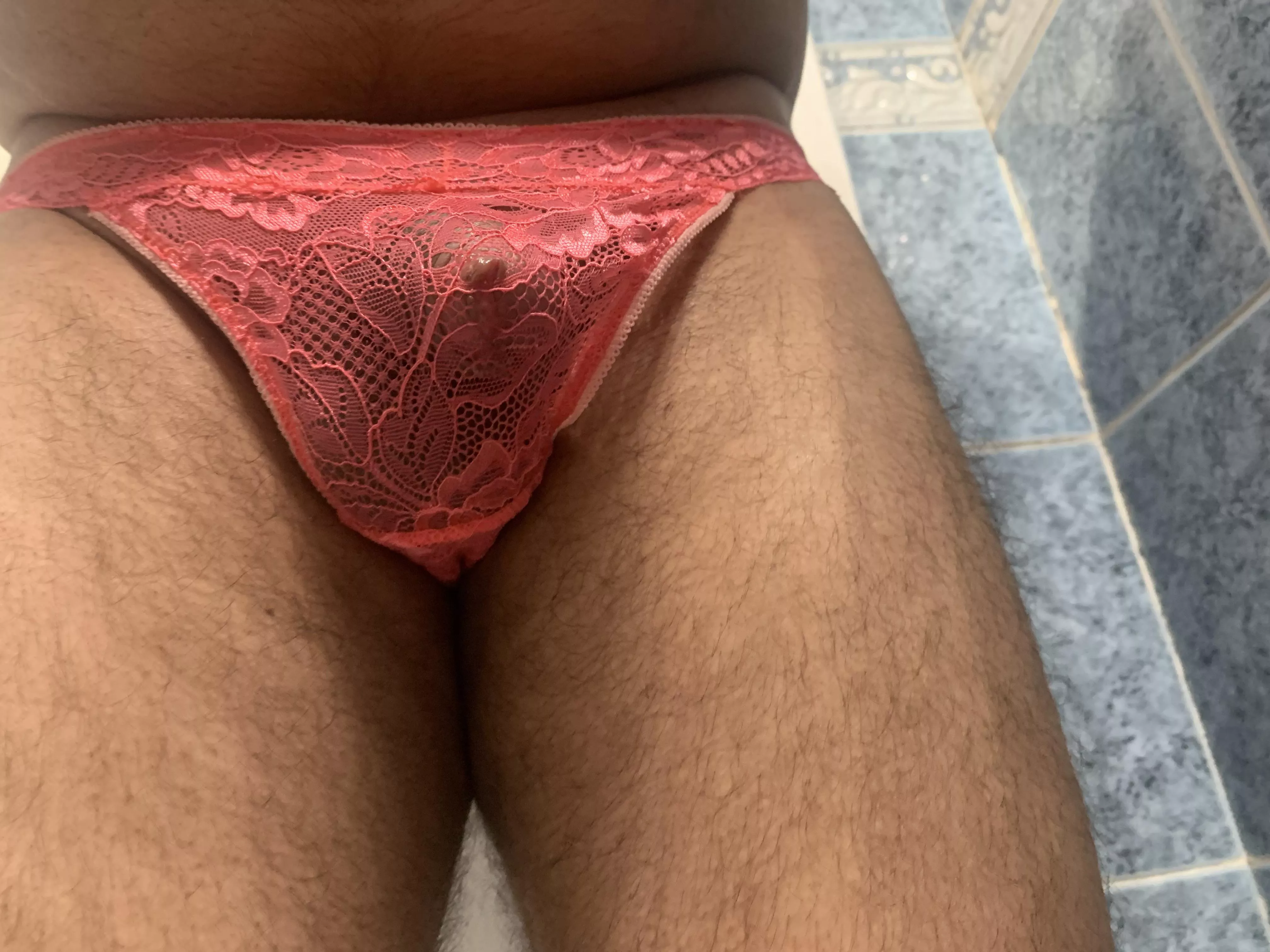 pink lace thong i had to feel