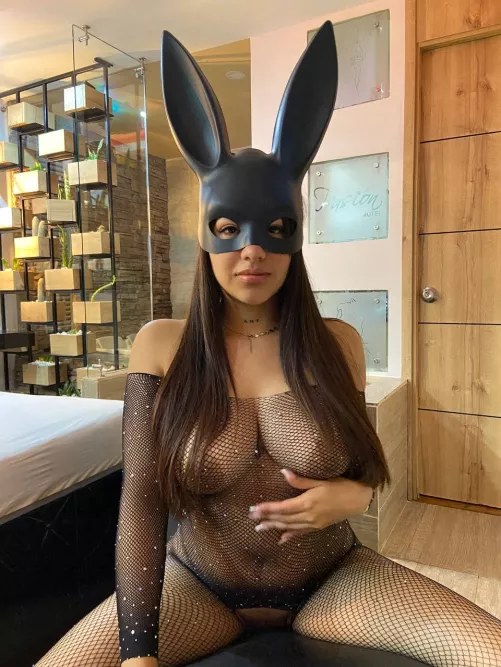 Sexy bunny is ready to eat your cream