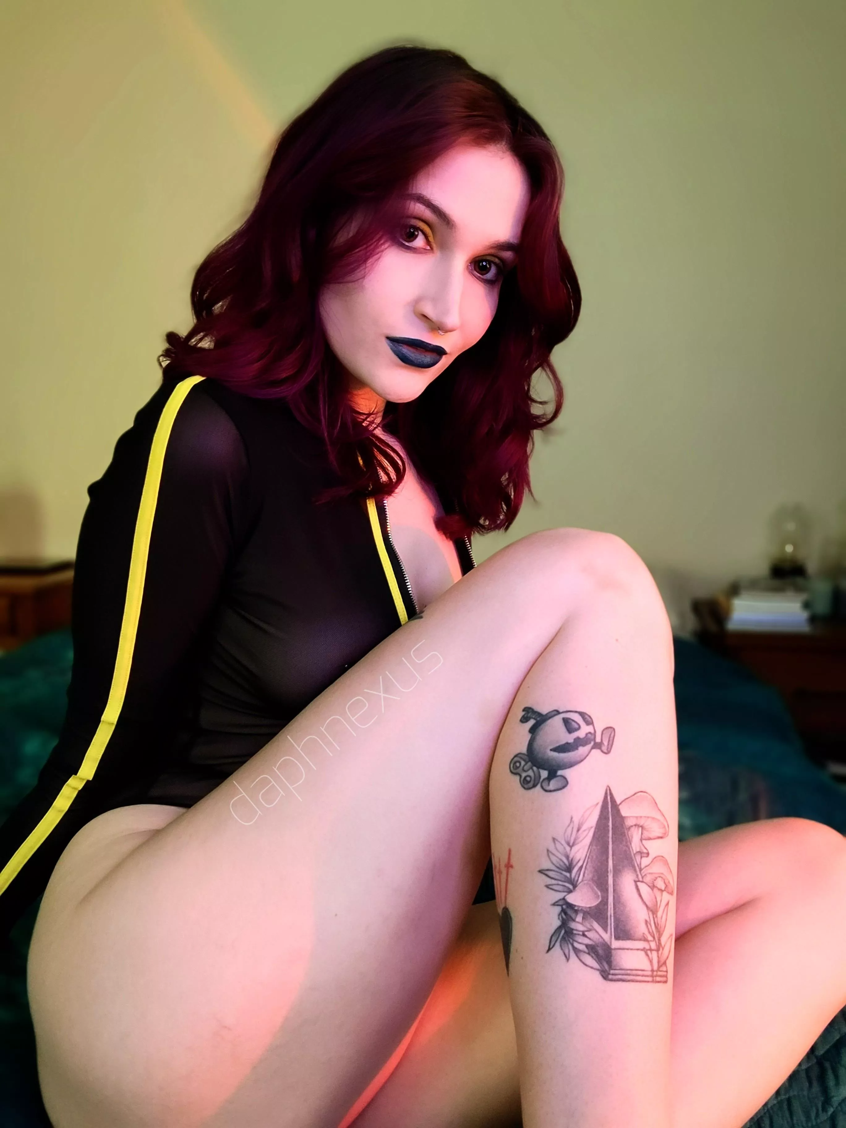 showing off bob-omb and pyramid head tattoos [f]