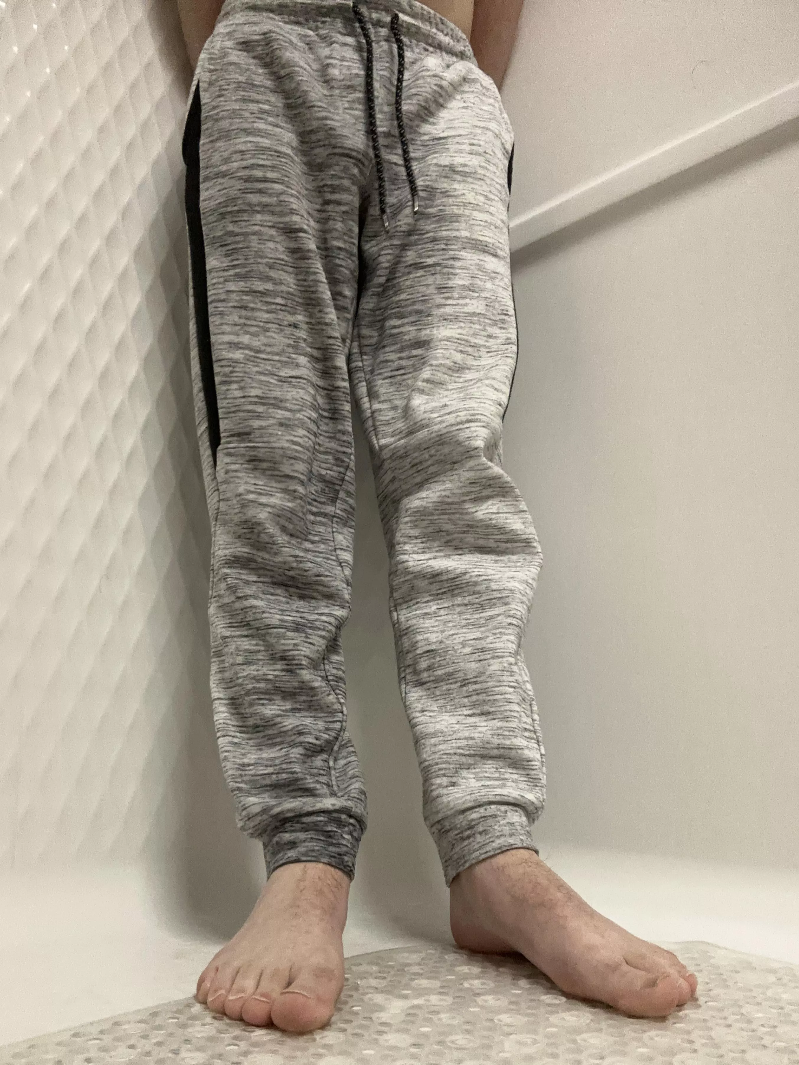 Aftermath of teen desperately pissing himself, who wants my wet cock?