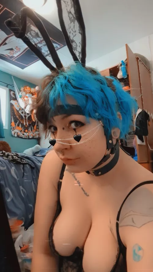 harnessed bunny girl