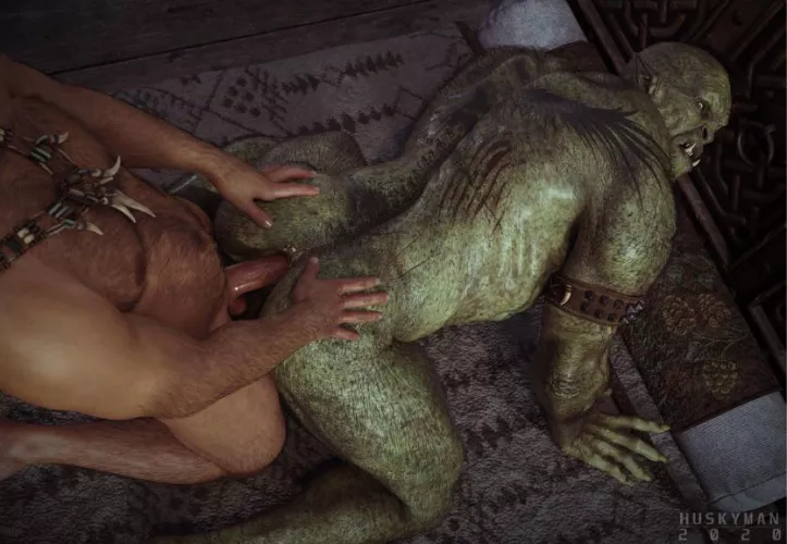 Human x Orc by huskyman