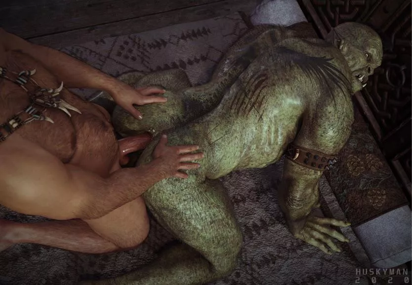 Human x Orc by huskyman