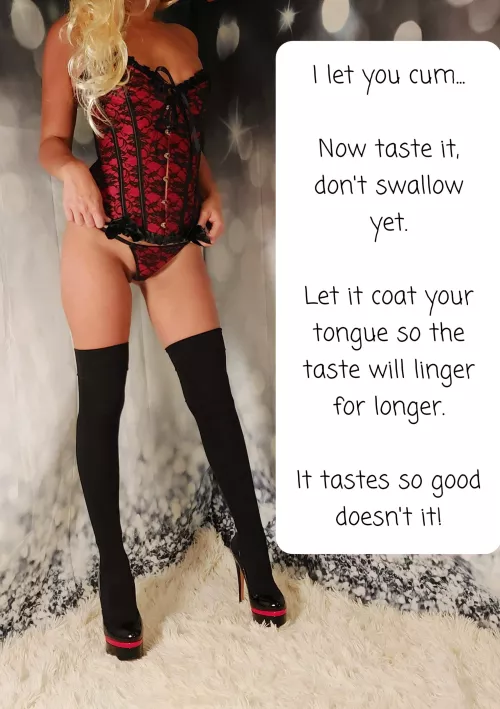 I let you cum, now lick it up!