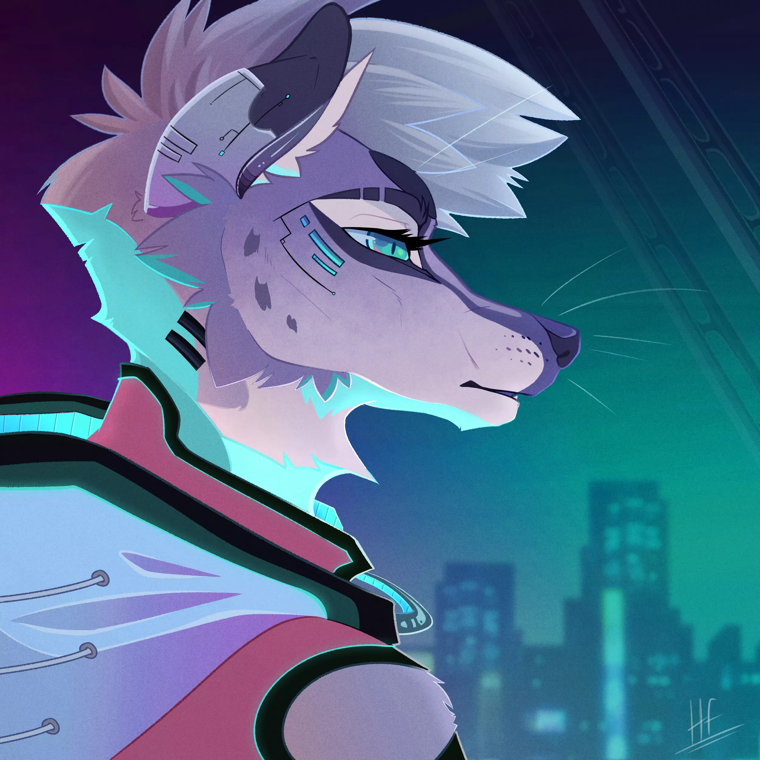I was inspired by Cyberpunk: Edgerunners and drew this :p [art by me, @heretic.fox on Instagram]
