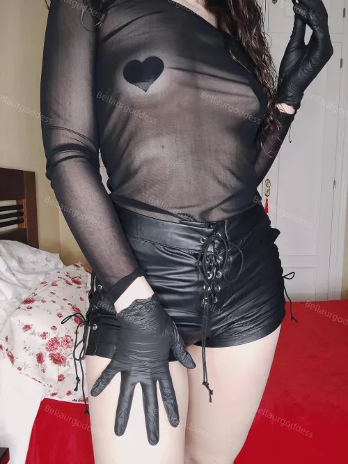 It may not be the shiniest but love the combo with sheer clothes [F]