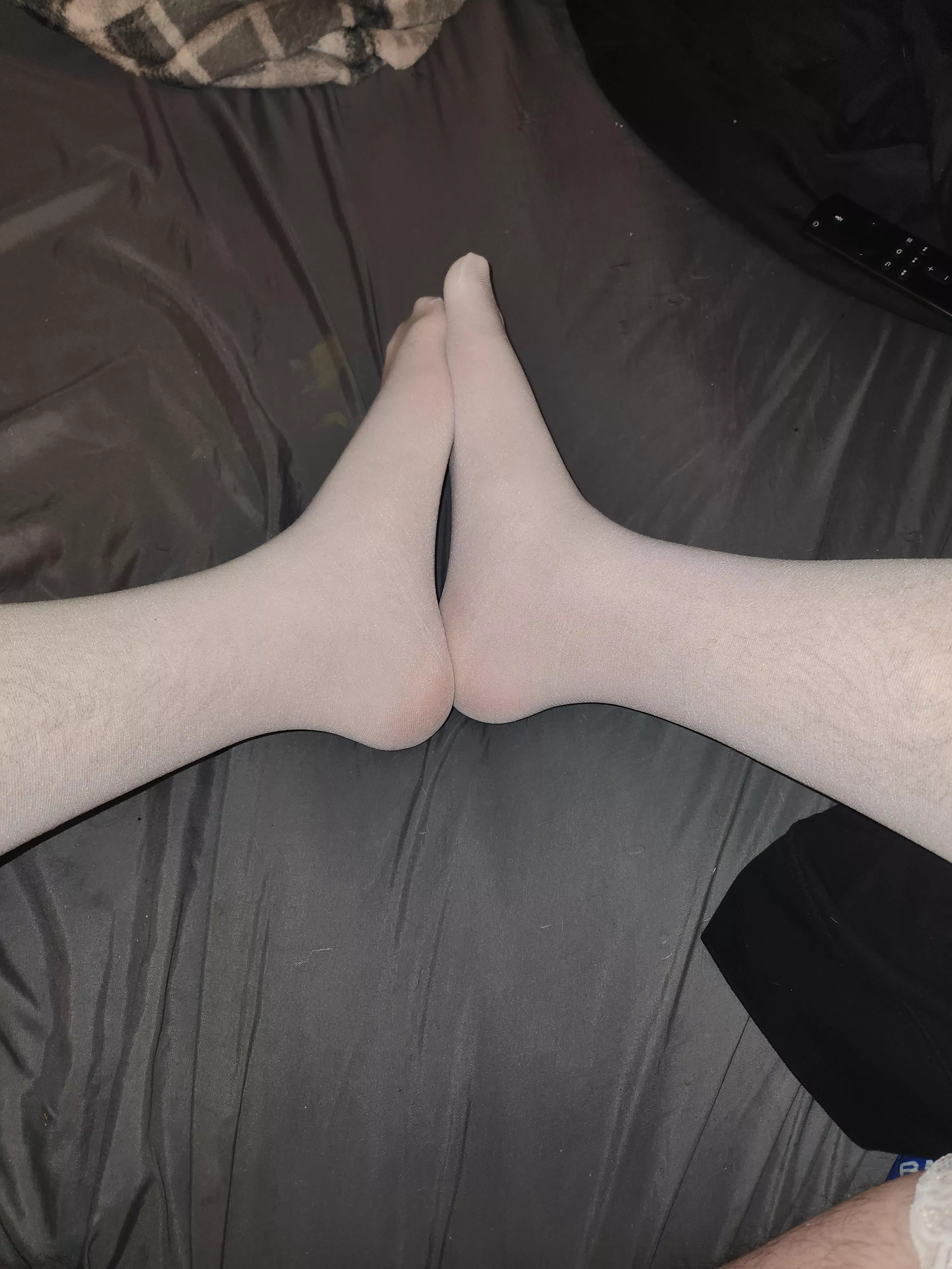 My stocking feet would look better around your cock