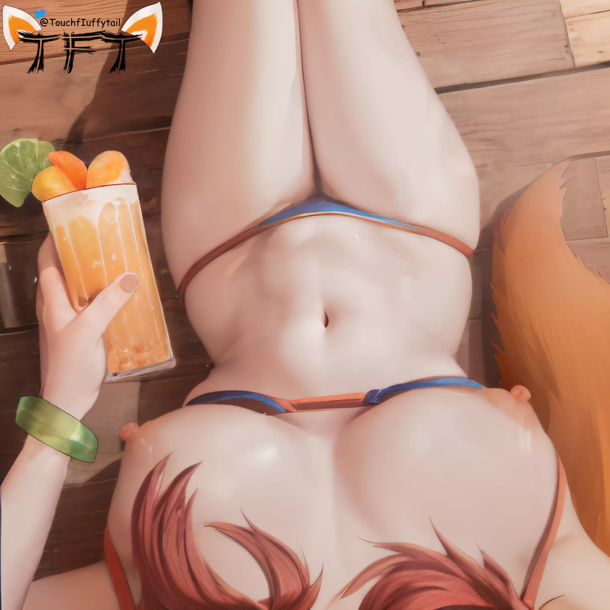 Summer Tamamo sending a picture from the beach