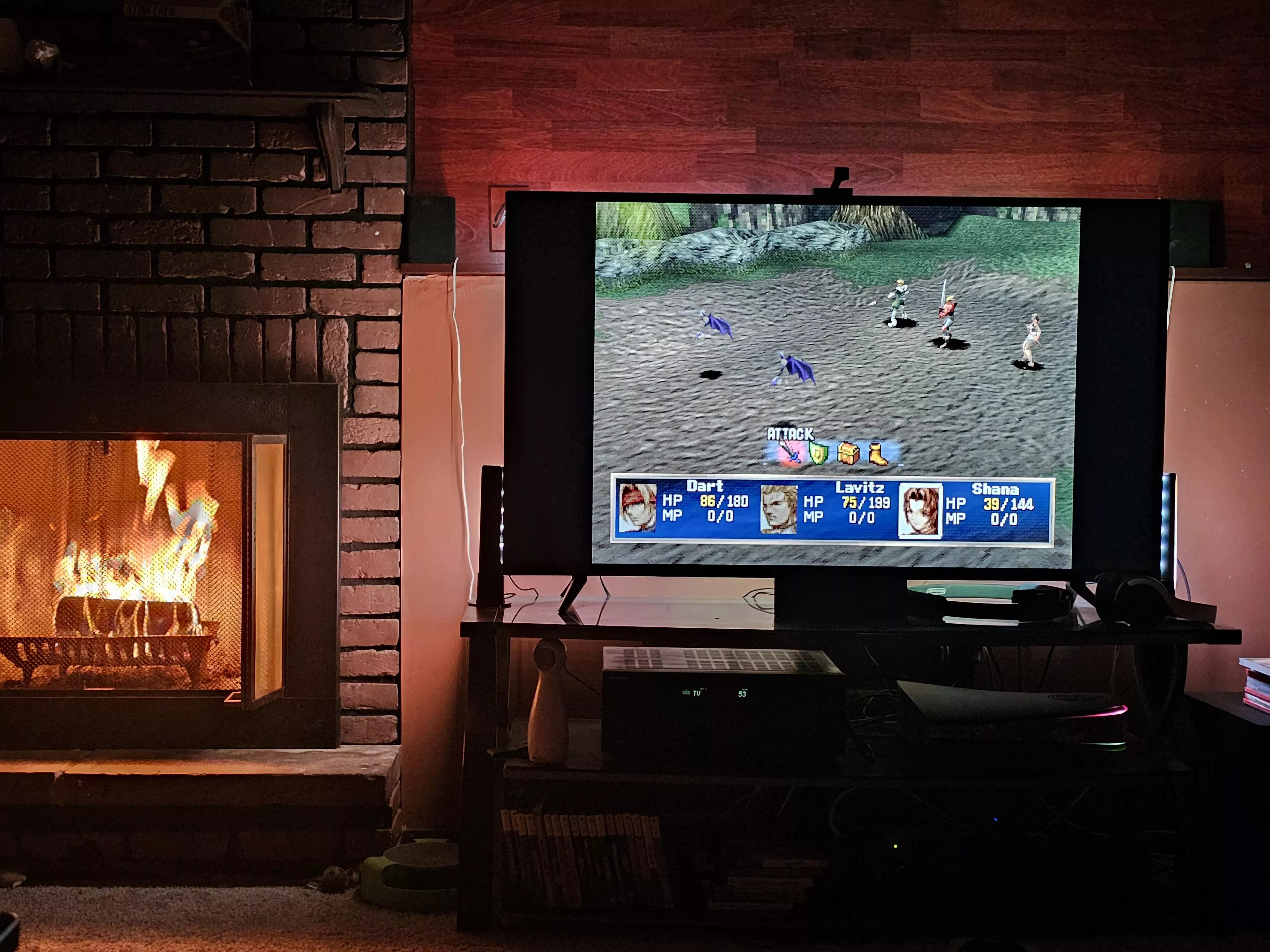 The Legend of Dragoon 🥰 and a warm fire 🔥 The Legend of Dragoon 🥰 and a warm fire 🔥