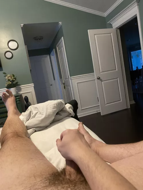 33. Married jerking cock before shower. Who else is horny and needs to unload! Midwestguy_900