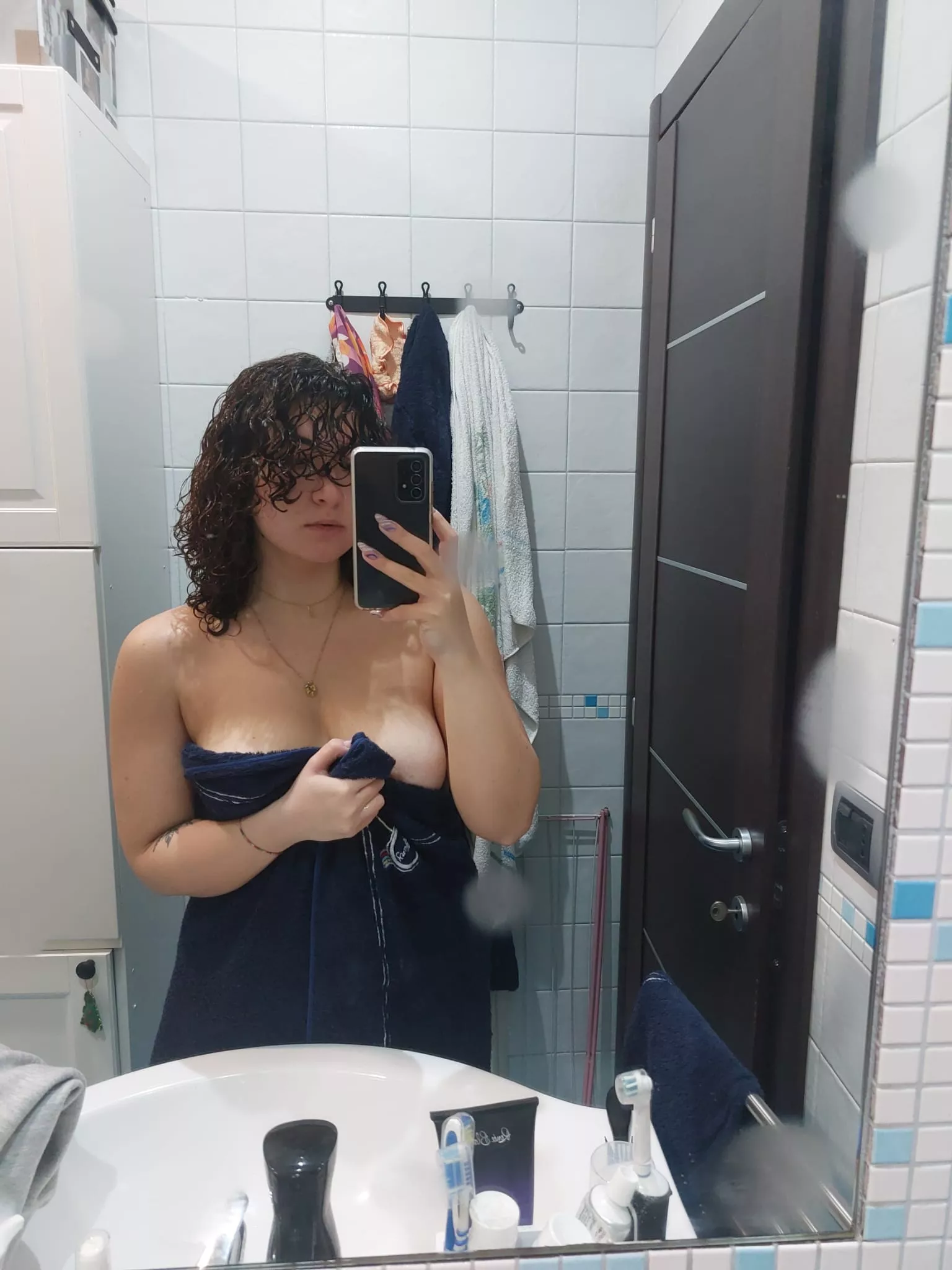 After a nice shower, I'm about to try on some new clothes