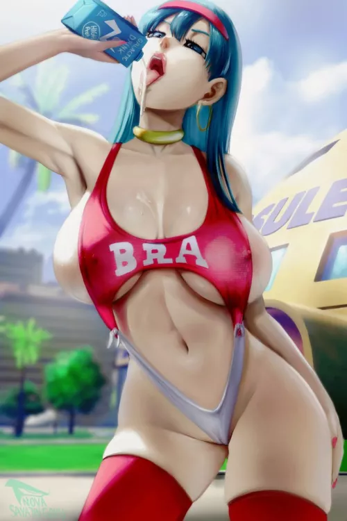 Bra refreshing herself (NovaSayajinGoku) [Dragon Ball]