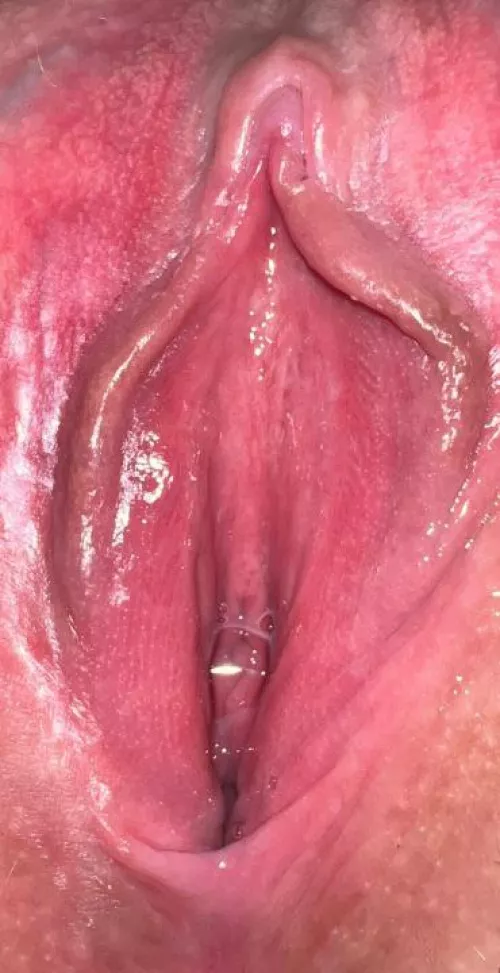 Close up of my ovulation nectar today. It’s always non-stop when I ovulate. Anyone want a taste and then fill with cum? (F23)
