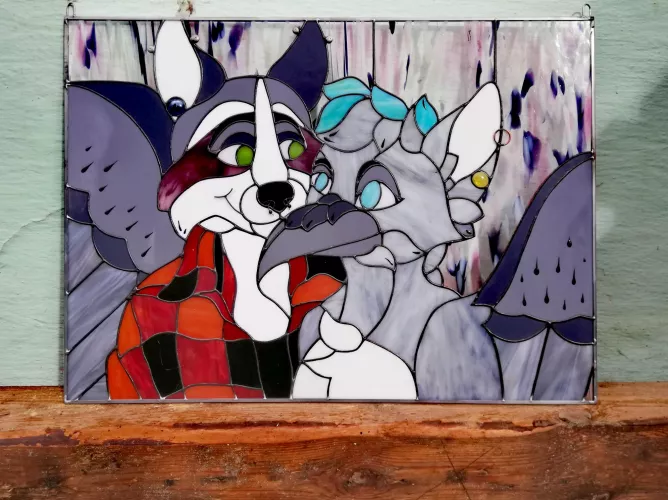 for IG:icepaw_art - stained glass made by us ♥️