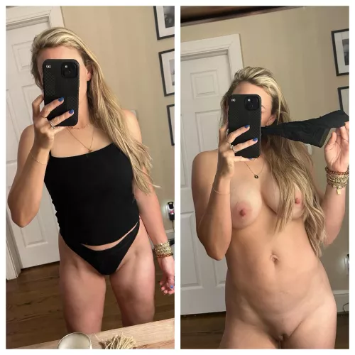 Not sure why I even bothered taking a pic with the clothes on. I know all you pervs just wanna see some titties! 😝