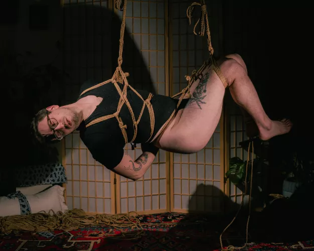 POV you’re sitting in my room sipping tea while I tie myself up