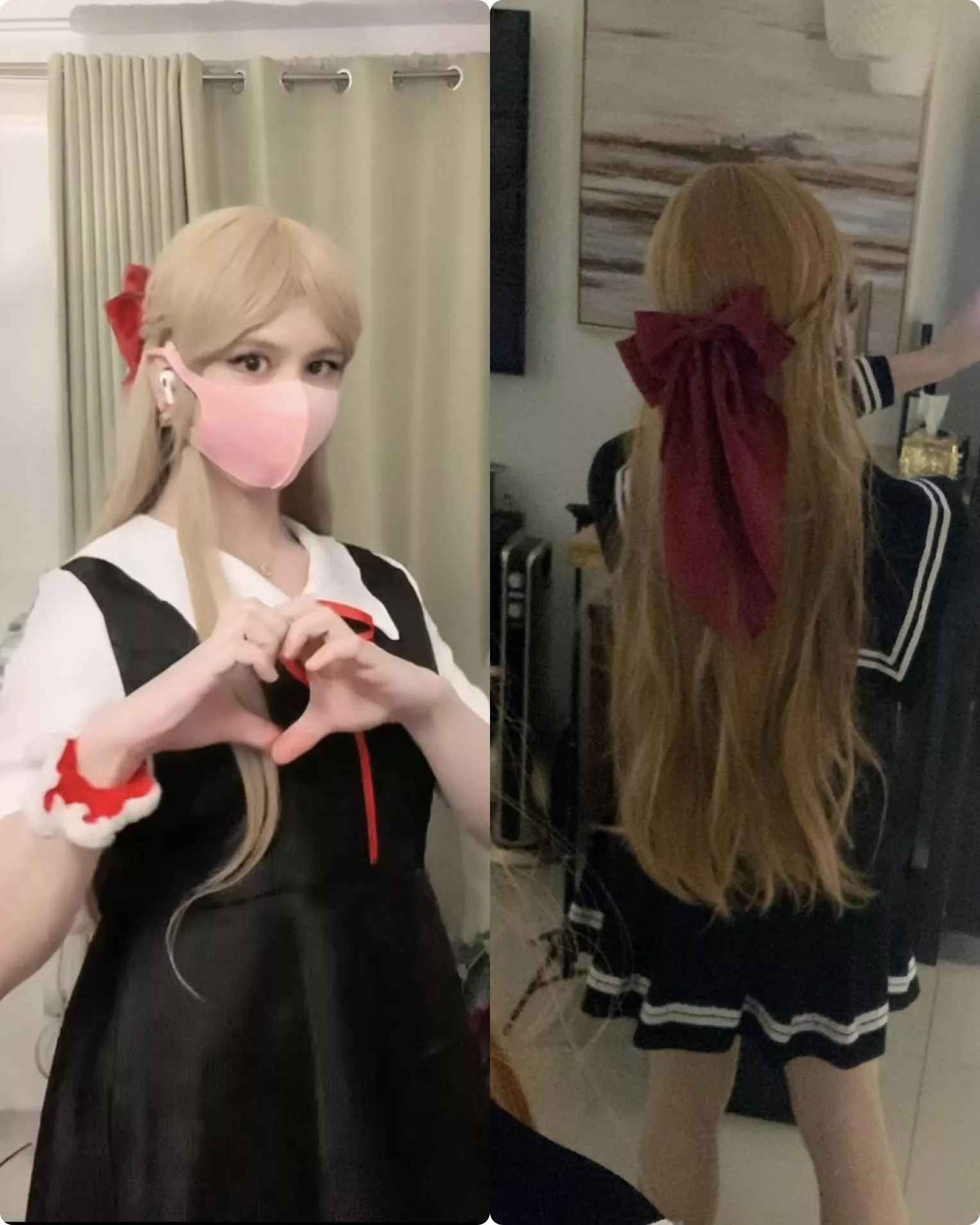 School Girl uniform and ribbons.🎀❤️