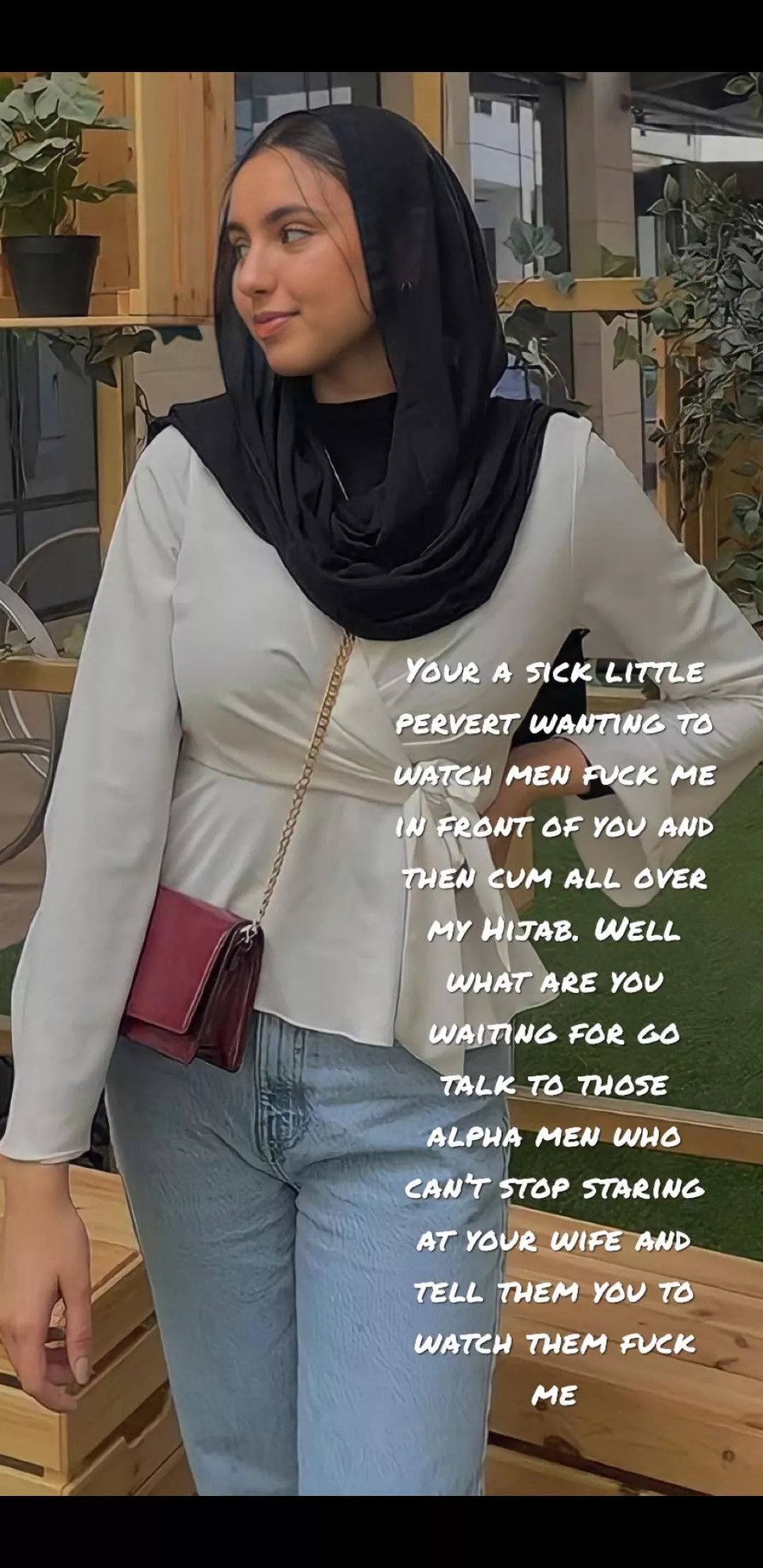 Your beautiful hijabi wife deserves to have real men fuck her Arab pussy...