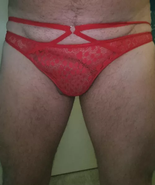 First time in red lace 😍